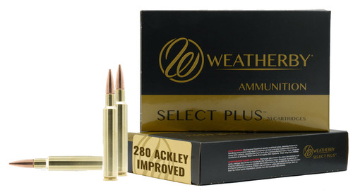 Weatherby Select Plus 280 Ackley Improved, 139gr, Hollow point, 20rd Box