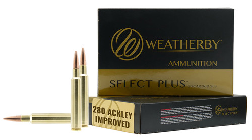 Weatherby Select Plus 280 Ackley Improved, 150gr, Hollow Point, 20rd Box