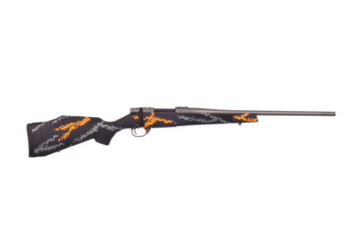 Weatherby Vanguard 243 Winchester, 20″ Threaded Barrel, Orange/Gray Sponge Pattern, 5rd
