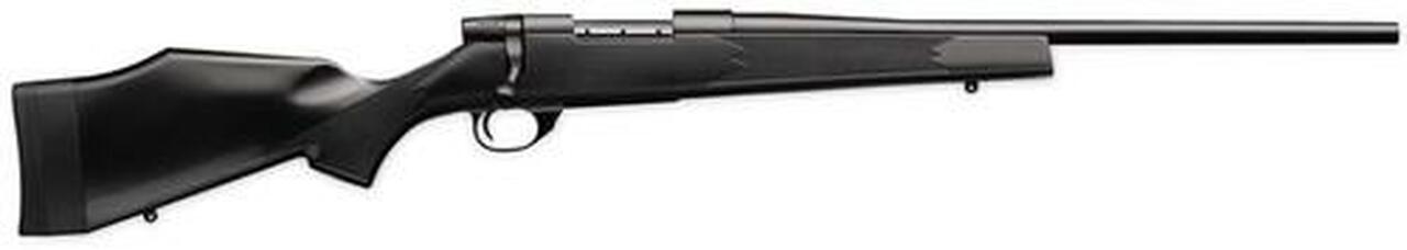Weatherby Vanguard Synthetic Compact, 7mm-08 Rem, 20″, Blued, Synthetic Stock