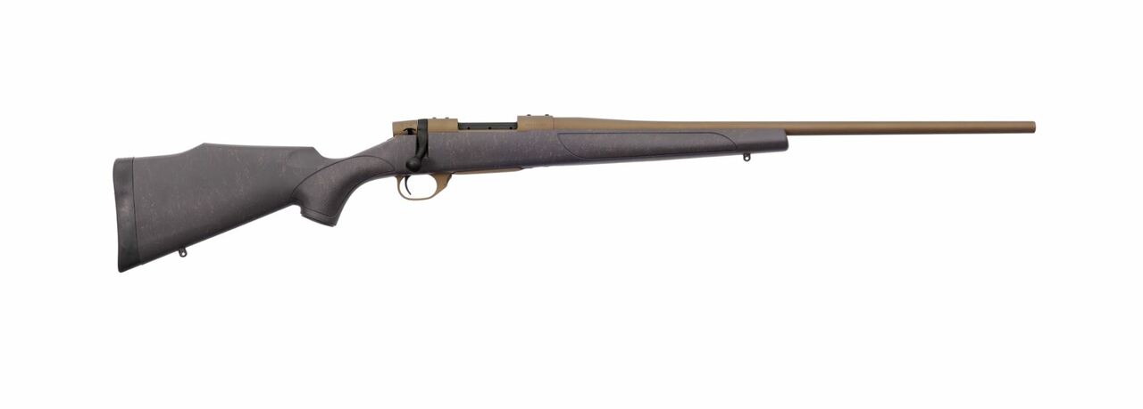Weatherby Vanguard Weatherguard 30-06 Springfield, 24″ Black Bronze Webbing Fixed Monte Carlo Griptonite Stock Bronze Cerakote, 5rd