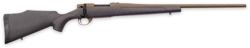 Weatherby Vanguard Weatherguard 6.5 Creedmoor, 22″ Threaded Barrel, Black w/ Bronze Webbing, Bronze Rec, 4rd