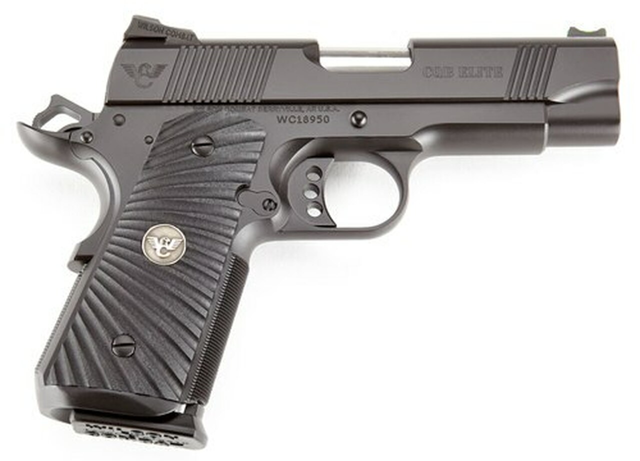 Wilson Combat 1911 CQB Elite Compact 9mm, 5″ Barrel, G10 Starburst Grip, Black, 8rd