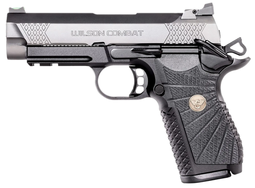 Wilson Combat EDC X9 2.0 9mm, 4″ Barrel, Silver Slide, Black G10 Sunburst Grip, 15rd