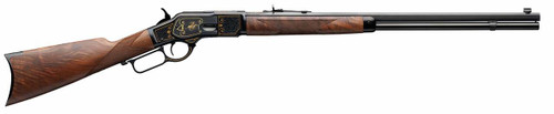 Winchester 1873 150th Anniversary 44-40 Winchester, 24″ Barrel, Black w/ Gold Engraving, Walnut Furniture, 13rd