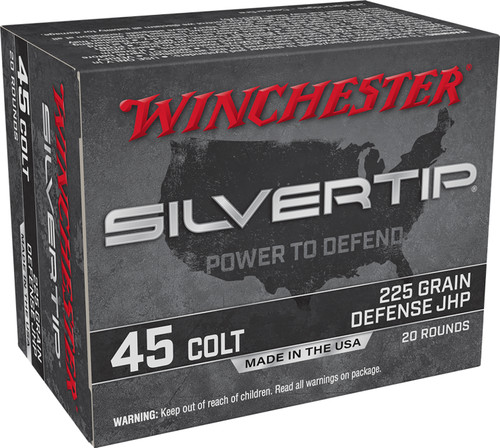 Winchester Silvertip Defense 45 Colt, 225gr, Jacketed Hollow Point, 20rd Box