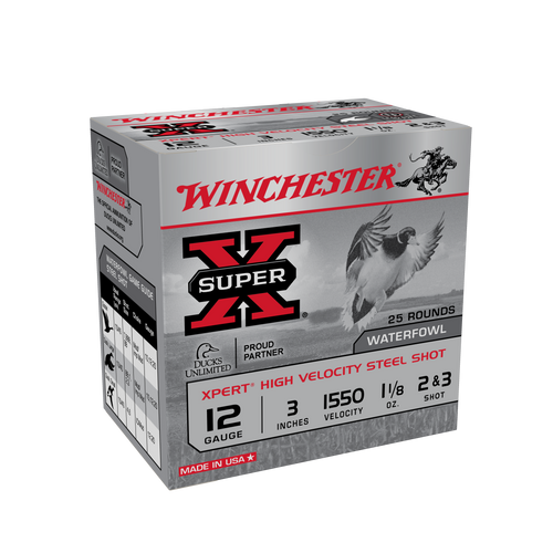 Winchester Super X 12 Ga, 3″, 1 1/8 oz, 2 & 3 Shot, 25rd Box