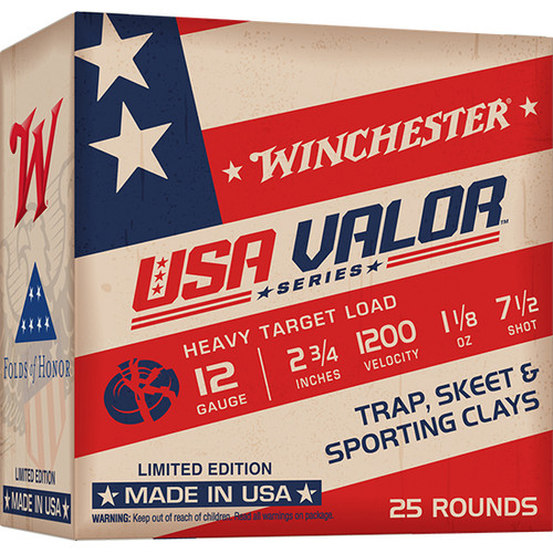 Winchester USA Valor 12 Ga, 2.75″, 1-1/8 oz, 7-1/2 Shot, 25rd Box