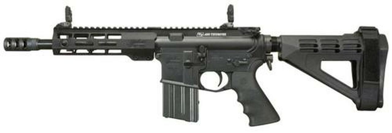 Windham RP9SFS 450 BM, 9″ Barrel, 1:24 Twist, 450 Compensator, Aluminum Receivers, Anodized Finish, Black Color, SB Brace, Hogue Pistol Grip, 7″ Forearm, Front/Rear Flip Sights, 5Rd, 1 Magazine, Hard Plastic Case