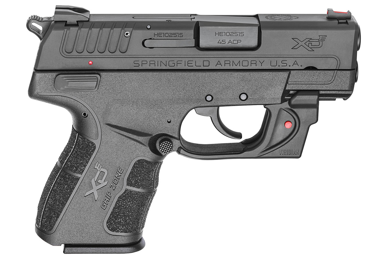 XD-E 45 ACP DA/SA Concealed Carry Pistol with Viridian Red Laser