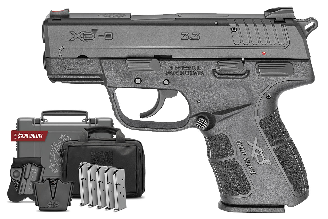 XD-E 9mm DA/SA Concealed Carry Pistol with Instant Gear Up Package