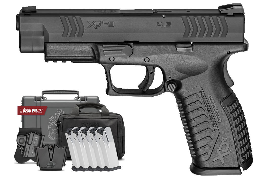 XDM 9mm 4.5 Full-Size Instant Gear Up Package with 5 Mags, Range Bag, Holster, M