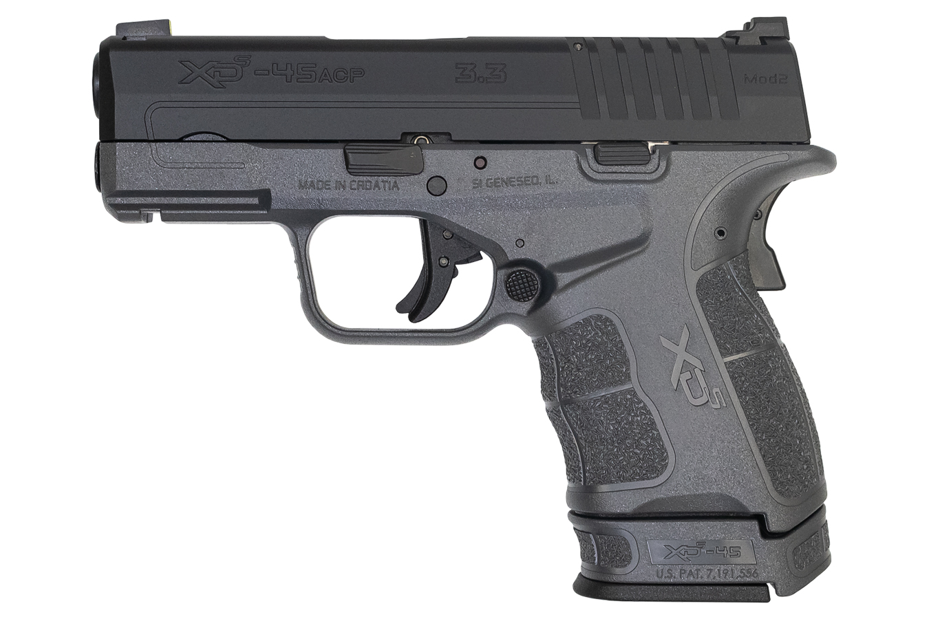 XDS Mod.2 3.3 Single Stack 45 ACP Pistol with Tritium Front Sight and Two Tone Gray Finish