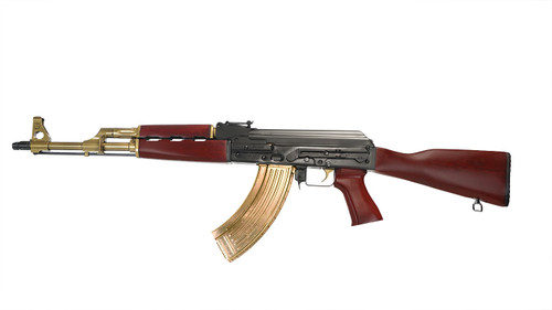 Zastava ZPAPM70 7.62×39, 16.25″ Threaded Barrel, Gold Cerakote Parts, Dark Walnut Furniture, Black Rec, 30rd