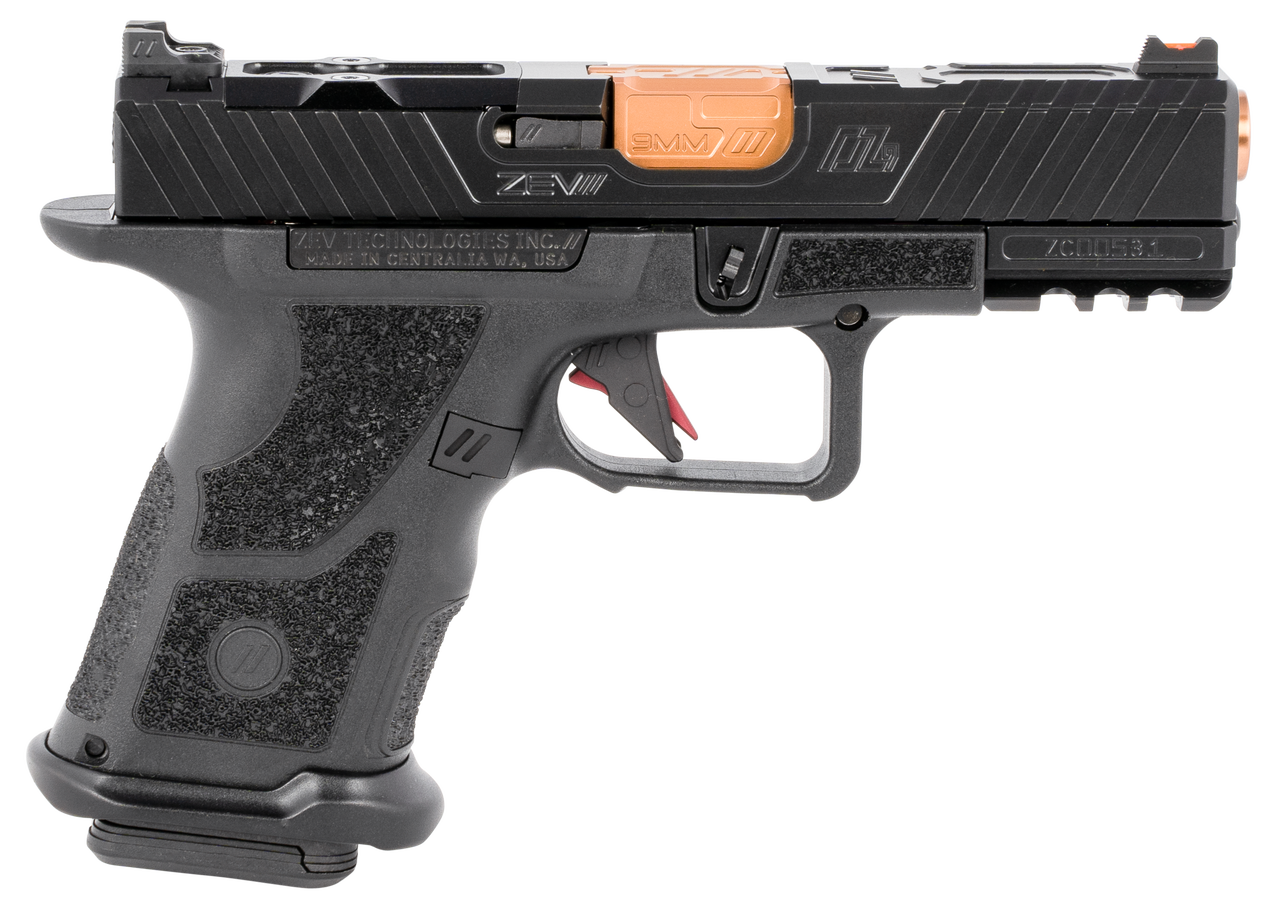 ZEV O.Z-9 Compact 9mm, Black Polymer Grip, Bronze Barrel, 19rd