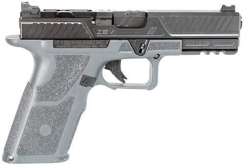 ZEV OZ9 9mm, 4.49″ Barrel, Gray Frame, Black Slide, 17rd