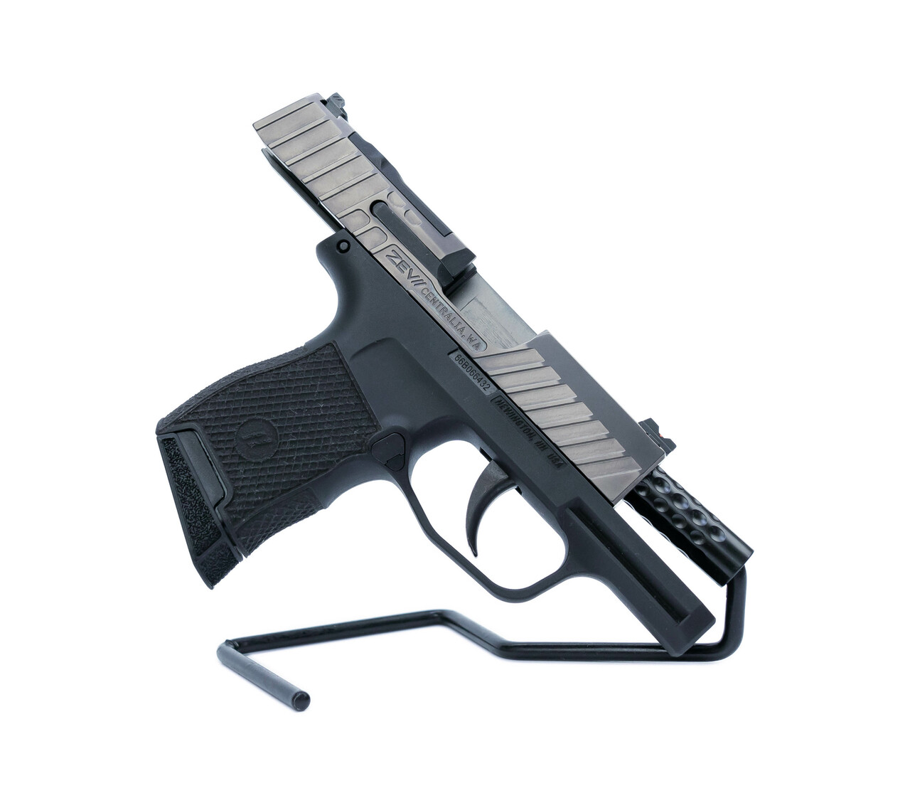 ZEV Tech Z365 Octane Gun Mod 9mm, 3.1″ Barrel, Optics Ready, Zev Laser Stipple, Black/Titanium, 10rd