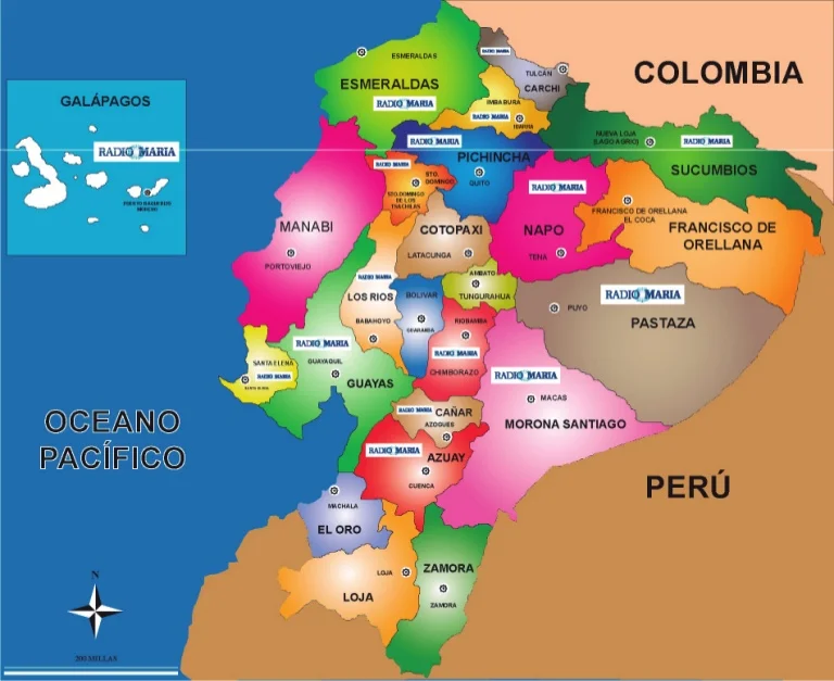 Mapa del ecuador con sus 24 provincias y capitales