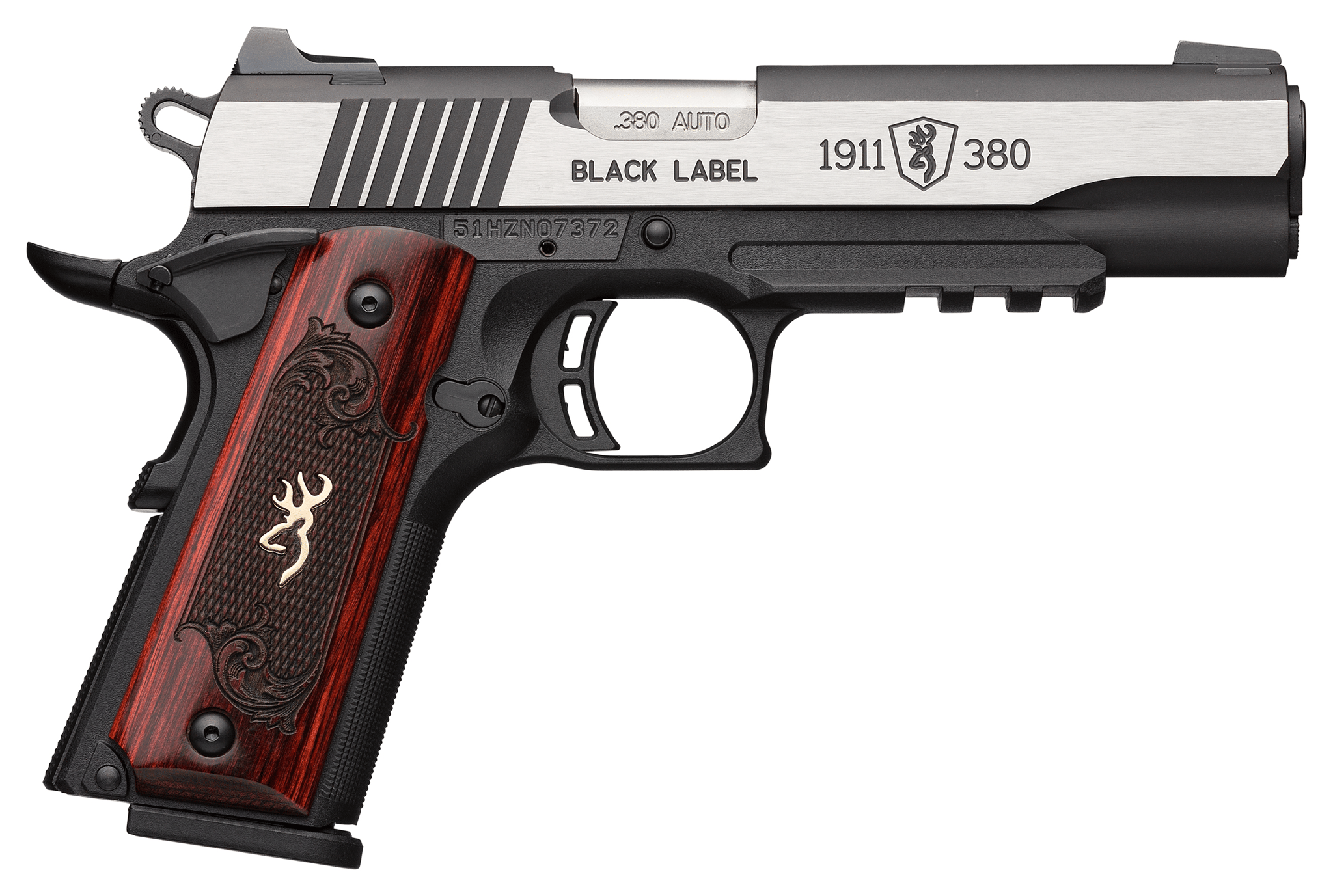 Browning 1911-380 Medallion Pro Compact 380 ACP with Checkered Rosewood